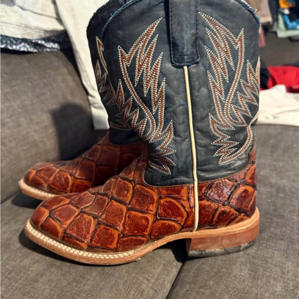 Kids Brown & Black Western Cowboy Boots